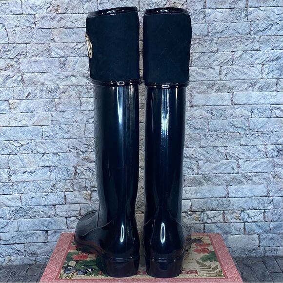 Tommy Hilfiger Shiner Rain Boots Womens Size 7 Knee High Black Rubber Boots - Picture 5 of 7